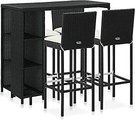 vidaXL Gartenbar Set 5-TLG. mit Kissen Theke Bar