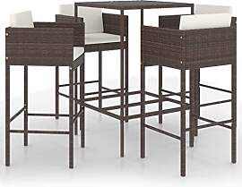 vidaXL Gartenbar Set 5-TLG. mit Kissen Theke Bar
