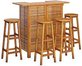 vidaXL Gartenbar Set 5-TLG. Theke Bar Tresen