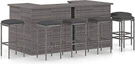 vidaXL Gartenbar Set 8-TLG. mit Kissen Theke Bar