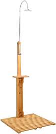 vidaXL Gartendusche Holz Drehbare Duschkopf