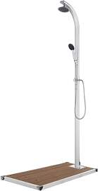 vidaXL Gartendusche mit Brauner Bodenplatte