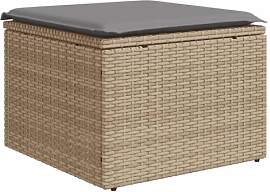 vidaXL Gartenhocker mit Kissen, Hocker mit