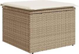 vidaXL Gartenhocker mit Kissen, Hocker mit