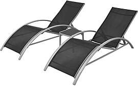 vidaXL Gartenliege Alu 3-TLG. Sonnenliege