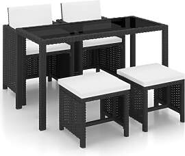 vidaXL Gartenmöbel 11-TLG. Poly Rattan Gartenset