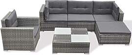 vidaXL Gartenmöbel 17-TLG. Poly Rattan Lounge
