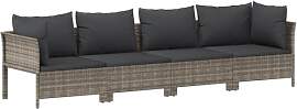 vidaXL Gartenmöbel 4-TLG. mit Kissen Lounge Sofa