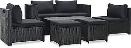 vidaXL Gartenmöbel 6-TLG. mit Auflagen Lounge