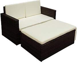 vidaXL Gartenmöbel 7-TLG. Poly Rattan Braun