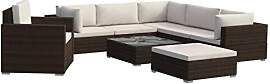 vidaXL Gartenmöbel 8-TLG. mit Auflagen Lounge