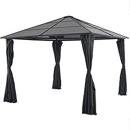 vidaXL Gartenpavillon mit Vorhang Gartenzelt