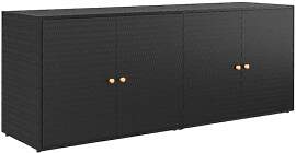 vidaXL Gartenschrank Schwarz 198 x 55,5 x 80 cm