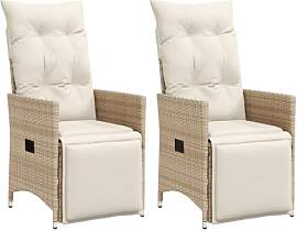vidaXL Gartensessel mit Kissen 2 STK., Verstellbar 