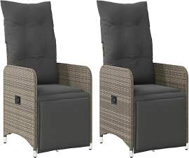 vidaXL Gartensessel mit Kissen 2 STK., Verstellbar 