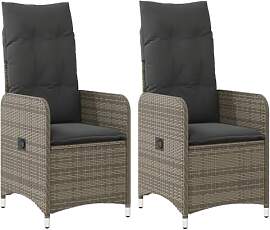 vidaXL Gartensessel mit Kissen 2 STK., Verstellbar 
