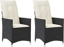 vidaXL Gartensessel mit Kissen 2 STK., Verstellbar 