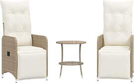 vidaXL Gartensessel mit Tisch 2 STK., Verstellbar