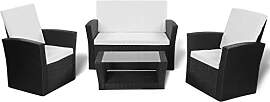 vidaXL Gartensofa 10-TLG. Poly Rattan
