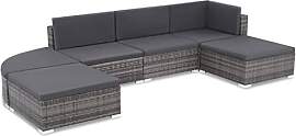vidaXL Gartensofa 16-TLG. Poly Rattan Gartenmöbel 
