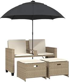 vidaXL Gartensofa 2-Sitzer, Gartenbank mit