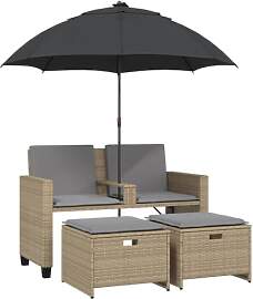 vidaXL Gartensofa 2-Sitzer, Gartenbank mit