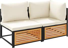 vidaXL Gartensofa 2-Sitzer, Gartensessel mit