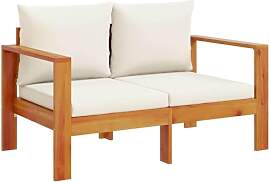 vidaXL Gartensofa 2-Sitzer, Gartensessel mit