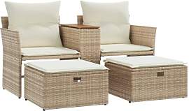 vidaXL Gartensofa 2-Sitzer, Outdoor Sofa mit