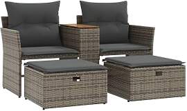 vidaXL Gartensofa 2-Sitzer, Outdoor Sofa mit