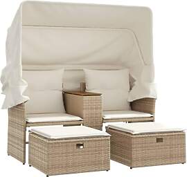 vidaXL Gartensofa 2-Sitzer, Outdoor Sofa mit