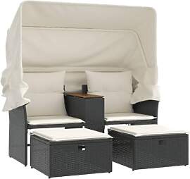 vidaXL Gartensofa 2-Sitzer, Outdoor Sofa mit