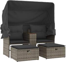 vidaXL Gartensofa 2-Sitzer, Outdoor Sofa mit