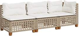 vidaXL Gartensofa 3-Sitzer, Gartensessel mit