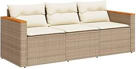 vidaXL Gartensofa 3-Sitzer, Loungesofa Sofa mit