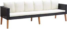 vidaXL Gartensofa 3-Sitzer mit Auflagen Sofa
