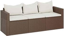 vidaXL Gartensofa 3 Sitzer, Sofa mit 3 Sitzkissen
