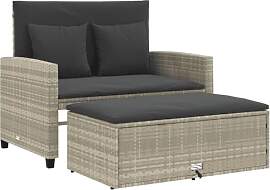 vidaXL Gartensofa mit Kissen 2-Sitzer,
