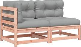 vidaXL Gartensofa mit Kissen 2-Sitzer Massivholz