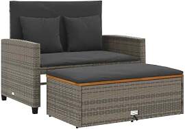 vidaXL Gartensofa mit Kissen 2-Sitzer, Outdoor