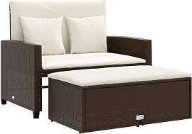 vidaXL Gartensofa mit Kissen 2-Sitzer, Outdoor