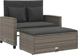 vidaXL Gartensofa mit Kissen 2-Sitzer, Outdoor