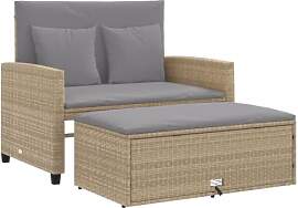 vidaXL Gartensofa mit Kissen 2-Sitzer, Outdoor