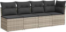 vidaXL Gartensofa mit Kissen 4-Sitzer, Sofa für