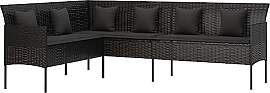 vidaXL Gartensofa, Sofa in L Form, Couch mit 3