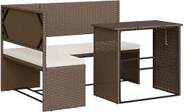 vidaXL Gartensofa, Sofa in L-Form mit Klapptisch