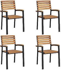 vidaXL Gartenstühle 4 STK., Gartenstuhl mit