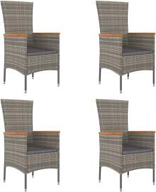 vidaXL Gartenstühle 4 STK., Gartenstuhl mit
