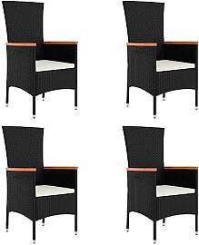 vidaXL Gartenstühle 4 STK., Gartenstuhl mit