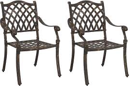 vidaXL Gartenstuhl 2 pcs Bronze 56 x 55 x 92,5cm
